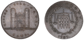 CAMBRIDGESHIRE, Cambridge, Skidmore’s Miscellaneous series, Penny, 1797, Queen’s College Gate, rev. portcullis...