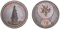 WARWICKSHIRE, Birmingham, Thomas Wyon, Penny, 1796, obelisk, rev. tw cypher below bouquet of flowers, edge i promise...
