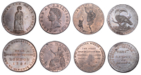 LONDON, Chiswell Street, Robert Heslop, Halfpenny, 7.78g/5h (DH 336b); City Road, Thomas Hall, Halfpence (2), 1795,...