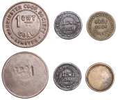 WILTSHIRE, Salisbury, Salisbury CSL, 1 Cwt Coal (R 22); Swindon, New Swindon ISL, Half-Sovereign (R 9); Warminster,...