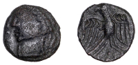 British Iron Age, CATUVELLAUNI, Cunobelin (c. AD 8-41), bronze Unit, Spread Eagle type, laureate head left, [cam]...