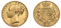 Victoria (1837-1901), Sovereign, 1843, normal shield (Hill 26; S 3852). Good fine	 £500-£600