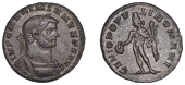 Maximianus, Follis (AE1), London, 300-305, laureate and cuirassed bust right, with small head on tall neck, imp c...