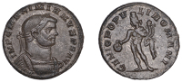 Maximianus, Follis (AE1), London, 300-305, laureate and cuirassed bust right, with small head on tall neck, imp c...