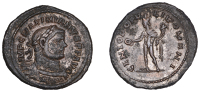 Maximianus, Follis (AE1), London, 300-305, laureate and cuirassed bust right, larger elongated head on shorter neck,...