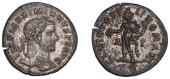 Maximianus, Follis (AE1), Trier, 296-297, laureate head right, imp maximianvs p f avg around, rev. Genius, wearing...