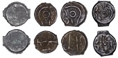 British Iron Age, CANTII, cast Potin Unit, Rounded Bull type (3), outline head right, central pellet, rev. outline...