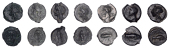 British Iron Age, CANTII, cast Potin Unit (7), Thurrock MA type, head of Apollo left, rev. bull butting left or...