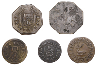 17th Century Tokens, LEICESTERSHIRE, Leicester, John Pares, Halfpenny, 1666, 1.44g/12h (N 2841; BW. 48);...