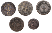 17th Century Tokens, LONDON (City), Broad Street, John How, Farthing, 0.77g/2h (N 6720; BW. 432), Ludgate, Joseph...