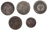 17th Century Tokens, LONDON (City), Broad Street, John How, Farthing, 0.77g/2h (N 6720; BW. 432), Ludgate, Joseph...