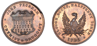 18th Century Tokens, BUCKINGHAMSHIRE, Slough, John Peckham, Halfpenny, 1795, shield of arms, rev. phoenix, edge...