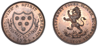 18th Century Tokens, BUCKINGHAMSHIRE, Slough, William Till, Halfpenny, 1794, arms of the Till family, rev. lion...