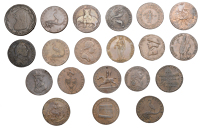 18th Century Tokens, Miscellaneous tokens, Penny (1), Halfpence (19) [20]. Varied state	 £60-£80