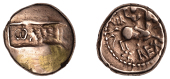 British Iron Age, ATREBATES and REGNI, Verica (c. AD 10-40), gold Stater, Warrior Rex Type, com fi in central...