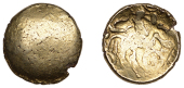 British Iron Age, ATREBATES and REGNI, Uninscribed issues, gold Stater, British Qb [Selsey Uniface type], plain,...