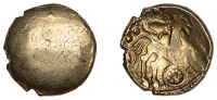British Iron Age, ATREBATES and REGNI, Uninscribed issues, gold Stater, Selsey Uniface type, plain, rev....