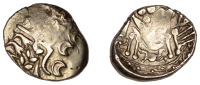 British Iron Age, BELGAE, Uninscribed issues, gold Stater, British B [Chute type], devolved head of Apollo right,...