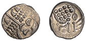 British Iron Age, DUROTRIGES, Uninscribed issues, ‘white gold’ Stater, Cranborne Chase type, devolved head of...