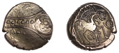 British Iron Age, ICENI, Uninscribed issues, gold Stater, Freckenham Flower [Crescent] type, three-petal flower with...