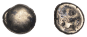 Continental Iron Age, GAUL, Remi, base gold Quarter-Stater, c. 2nd Century BC, trace of glove or paw design, rev....
