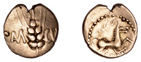 British Iron Age, CATUVELLAUNI and TRINOVANTES, Cunobelin (c. AD 8-41), gold Quarter-Stater, Plastic [Cam Cun] type,...