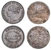 DERBYSHIRE, Derby, Samuel Bennett (W 1530); Staveley, Thomas Longworth (W 4830, the plate piece) [2]. First very...