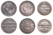 LINCOLNSHIRE, Grimsby, Lawson & Waby (W 1714; Gunstone B65); Lincoln, Joseph Flint (W 2010; Gunstone B81); Stamford,...