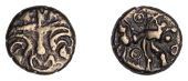 British Iron Age, EAST WILTSHIRE, Uninscribed issues, base gold Quarter-Stater, Vale of Pewsey type, cruciform...