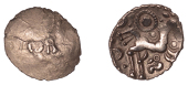 British Iron Age, DOBUNNI, Corio (c. 20 BC - AD 5), gold Quarter-Stater, Cor type, cor on plain field, rev....
