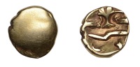 British Iron Age, GALLO-BELGIC, Uninscribed issues, gold Quarter-Stater, series D [Uniface type], plain, rev....