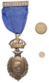 Birth, 1841, a brass medal, unsigned, 9mm (BHM 1998); The Prince of Wales Box, a round brass box, unsigned and...