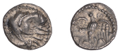 British Iron Age, ATREBATES and REGNI, Epaticcus (c. AD 20-40), silver Unit, Eagle type, bust right, wearing...