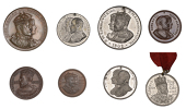 Coronation, 1902, Shipley, a bronze medal by Fattorini, conjoined busts right, rev. three sheep, windmill behind,...