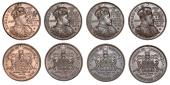 Coronation, Cambridge, 1902, a group of bronze medals (4) by Beck & Inchbold, crowned bust right, rev. arms of...