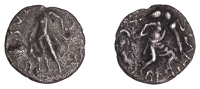 British Iron Age, CATUVELLAUNI and TRINOVANTES, Cunobelin (c. AD 8-41), silver Unit, Hunters type, Hercules standing...