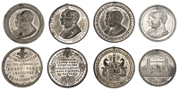 The Opening of Tower Bridge, 1894, a white metal medal by A. Miesch, conjoined busts left, rev. ship sailing through...