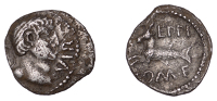 British Iron Age, CANTII, Verica (c. AD 10-20), silver Unit, Capricorn type, head right, vir before, [–] behind,...