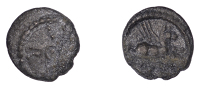 British Iron Age, ATREBATES and REGNI, Caratacus (c. AD 40-43), silver Minim, Pegasus type, [c]ara around...