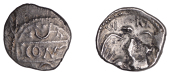 British Iron Age, ATREBATES and REGNI, Verica (c. AD 10-40), silver Unit, Eagle type, com f in tablet, scroll-like...