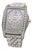 Breitling. A white gold and diamond-set rectangular wristwatch with jumping hours, Flying B, Ref. 2836263/E512, No....