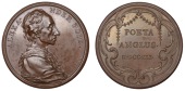 Alexander Pope, 1741, a copper medal by J.A. Dassier, bust right, rev. legend in three lines, 55mm, 64.40g (Eisler...