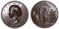 Entry of Princess Alexandra into the City of London, 1863, a copper medal by J.S. & A.B. Wyon for the Corporation of...