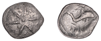 British Iron Age, ATREBATES and REGNI, Tincomarus (c. 25 BC - AD 10), silver Unit, Comet type, six arms radiating...