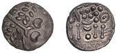 British Iron Age, DUROTRIGES, Uninscribed issues, silver Stater, Cranborne Chase type, devolved head of Apollo...