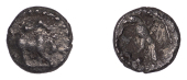 British Iron Age, ATREBATES and REGNI, Epaticcus (c. AD 20-40), silver Minim, Bull and Eagle type, bull butting...
