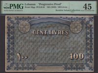 Banque de Syrie et du Liban, Bon de Caisse, Lebanon, proof 100 Livres, ND (1942), without text on obverse, but all...