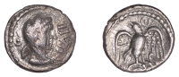 British Iron Age, ATREBATES and REGNI, Epaticcus (c. AD 20-40), silver Unit, Eagle type, bust right, wearing...
