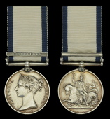 Naval General Service 1793-1840, 1 clasp, Trafalgar (John Roaf, .) ‘Carpenter’ erased after name, clasp with...