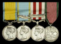 The outstanding Baltic, Crimea and Indian Mutiny group of four awarded to Mate H. P. Garvey, Royal Navy, ‘a...